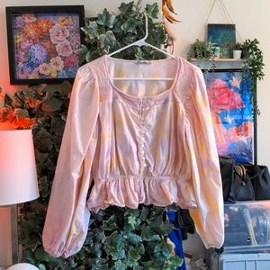 ZARA Tie Dye Crop Blouse | Size M